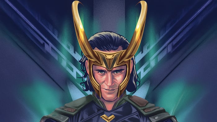 Loki with Golden Horns and Armor