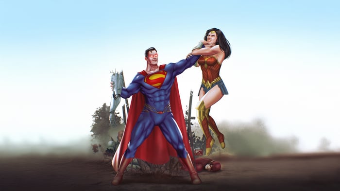 Superman vs. Wonder Woman battle