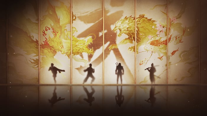 Naraka Bladepoint Festival with Dragon and Warriors