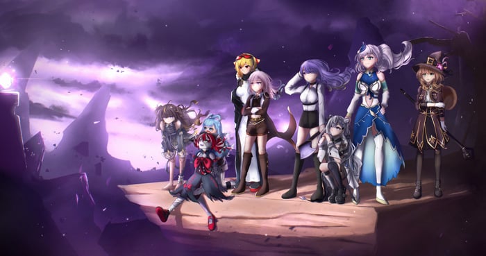 Gamba Risu Aeruseni characters in a fantasy landscape
