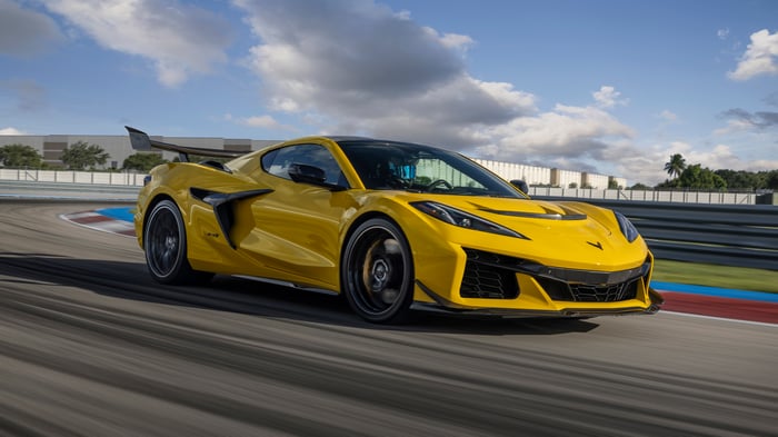 Yellow 2025 Chevrolet Corvette ZR1 Coupe on Track
