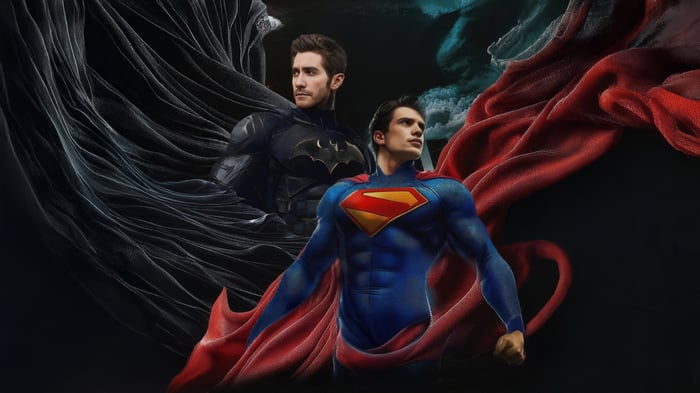 Jake Gyllenhaal as Batman meets David Corenswet as Superman