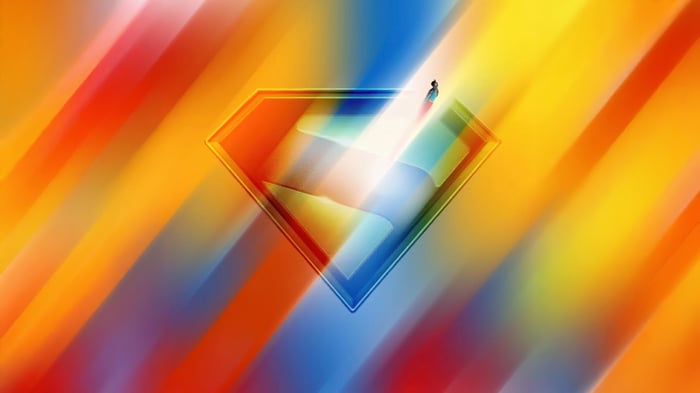 Superman's Emblem with Colorful Streaks