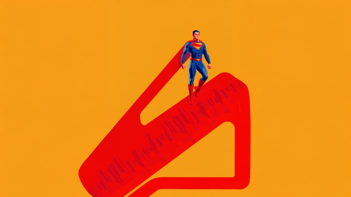 Superman Standing on Red Symbol