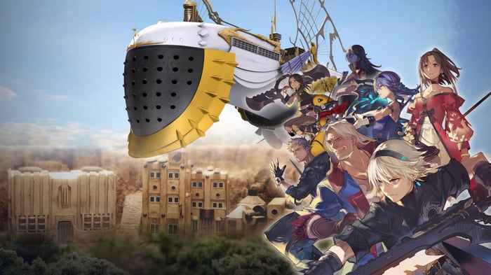 Fantasian Neo Dimension Airship and Characters