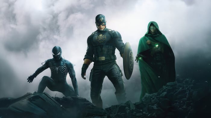 Spider-Man, Captain America, and Doctor Doom