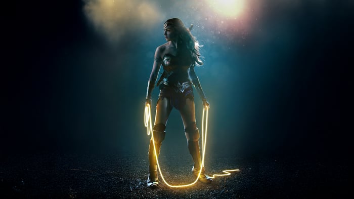 Wonder Woman Holding Golden Lasso