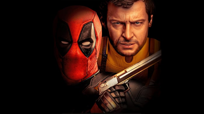 Deadpool and Wolverine with a Gun