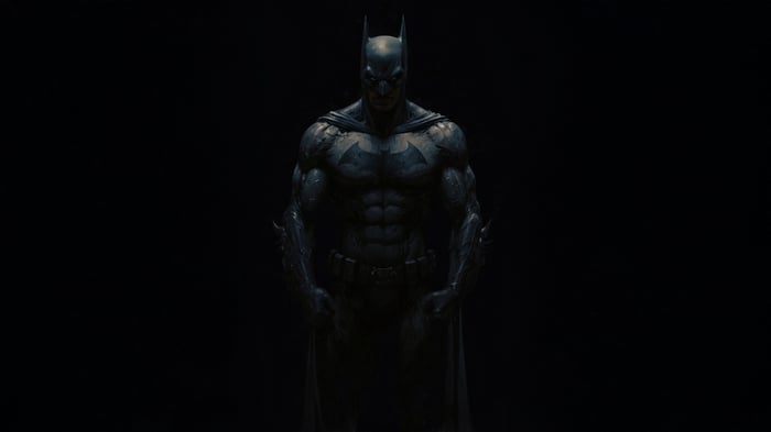 Batman standing in darkness