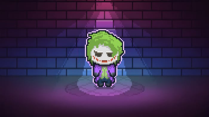 8 Bit Joker in a Spotlight