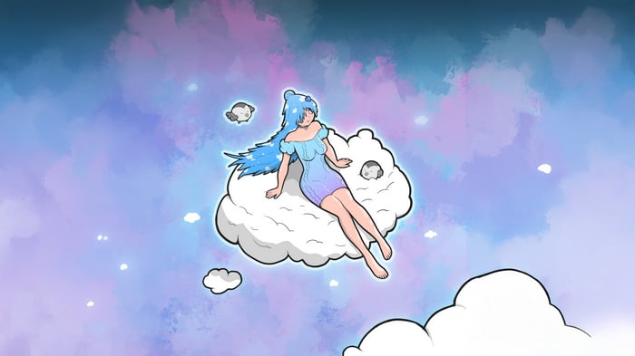 A Goddess Resting Among The Clouds