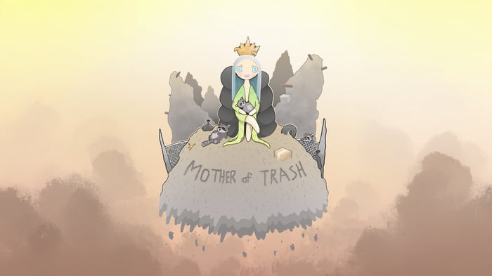 Mother of Trash with raccoons and trash