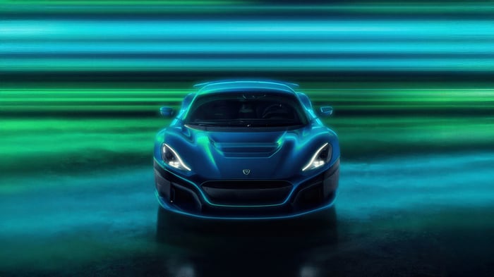 Rimac Nevera electric hypercar in motion