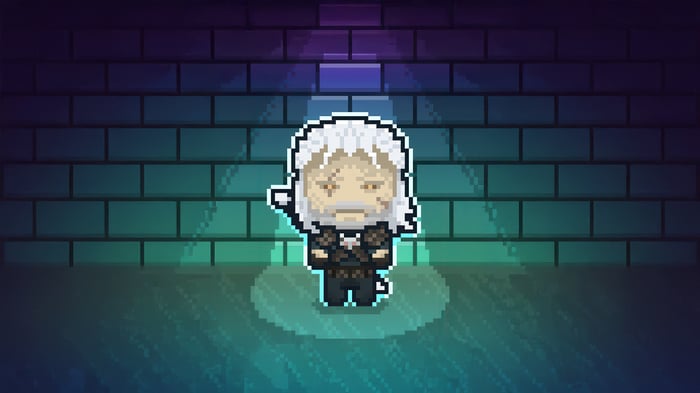 Geralt of Rivia 8 Bit Pixel Art