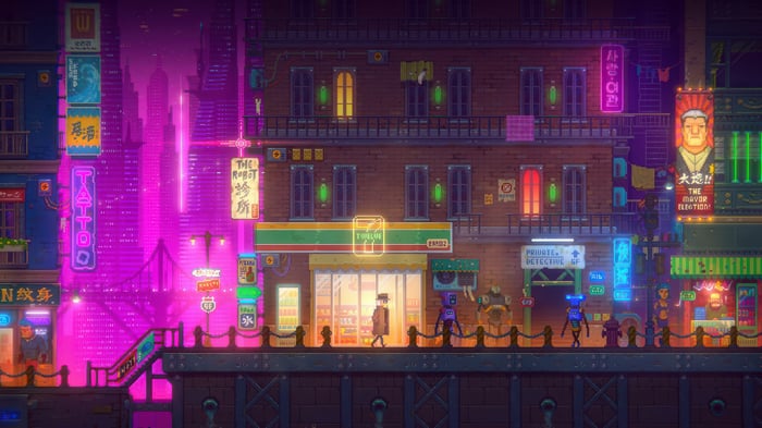 Pixel City Life In The Neon District