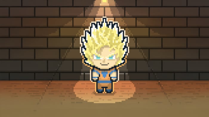 8 Bit Goku Unleashed Pixel Art