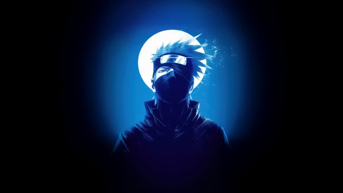 Master Kakashi Hatake in front of a full moon