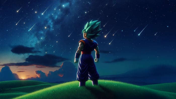 Vegeta Gazing At The Starry Night Sky