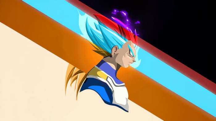 Super Saiyan 3 Vegeta with Purple Aura