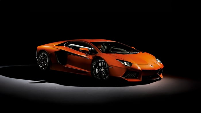 Orange Lamborghini Aventador LP 700-4 Sports Car