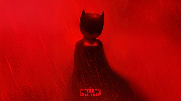Chibi Batman in Red Rain