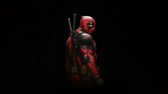 Deadpool Standing with Swords
