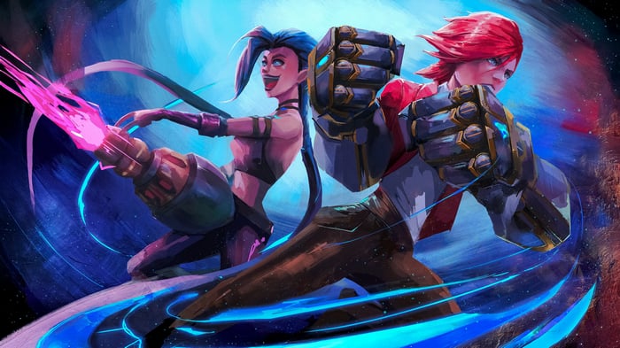 Vi and Jinx from Arcane in action