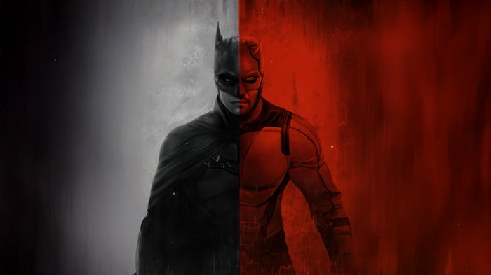 Batman and Daredevil split image