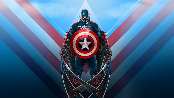 Captain America with Wings and Shield