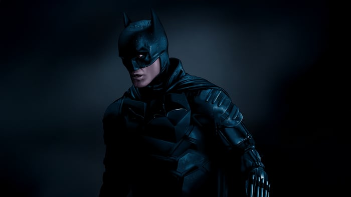 Batman in a dark suit