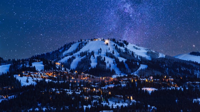 Park City, Utah at Night Under the Stars