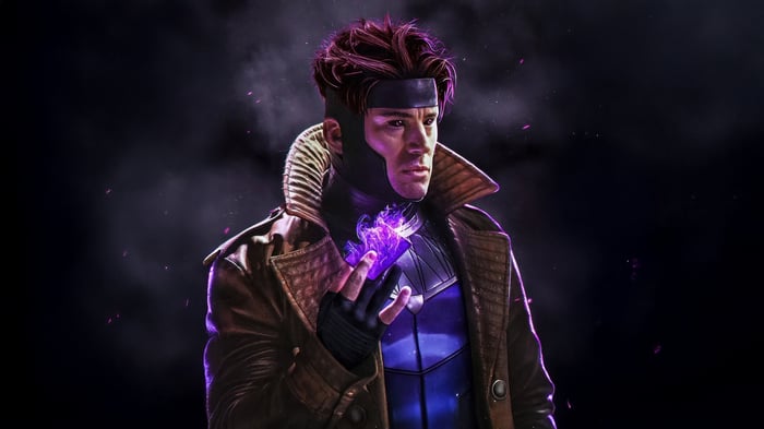 Gambit with a glowing playing card