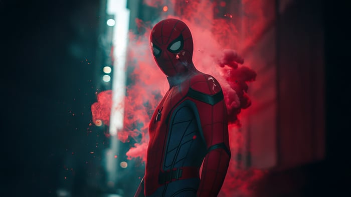 Spider-Man in Red Smoke