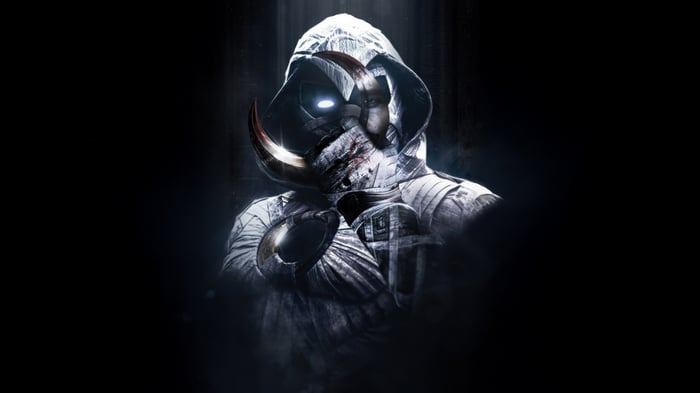 Moon Knight in White Costume with Horned Mask