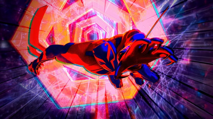 Spider-Man 2099 in a psychedelic dimension