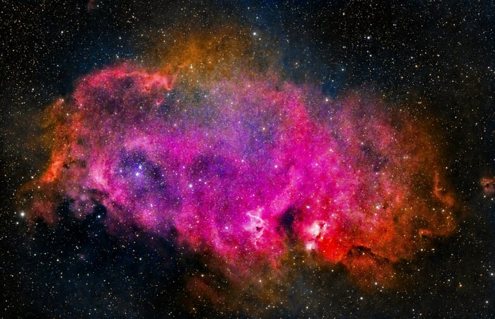 Colorful Nebula and Stars in the Milky Way