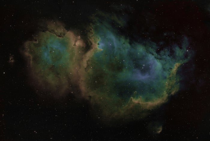 Nebula in deep space with stars
