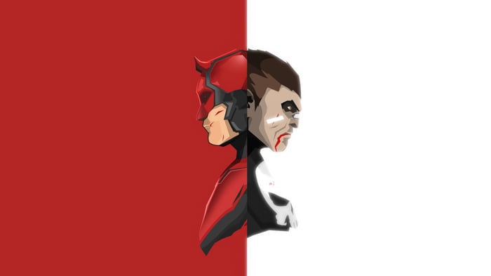 Daredevil and Punisher split image