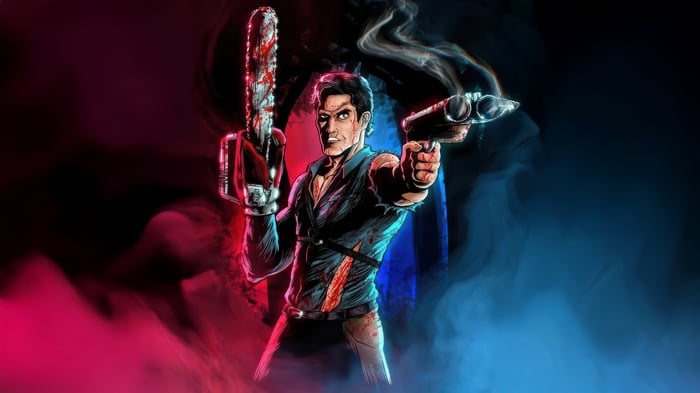 Ash Williams with Chainsaw and Shotgun
