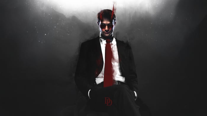Daredevil in a Suit with Red Tie