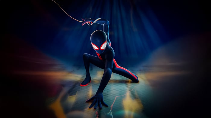 Miles Morales in a heroic pose