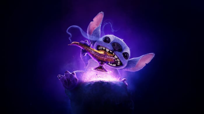 Stitch holding Aladdin's Genie Lamp