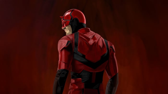 Daredevil in his red suit
