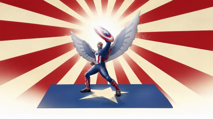 Captain America with Wings and Shield