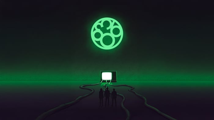 Cyber Illumination Symbol Above Television