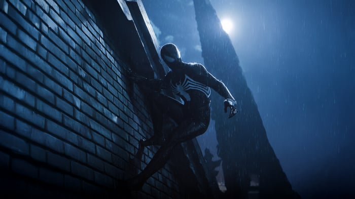 Symbiote Spiderman in Marvel's Spiderman 2