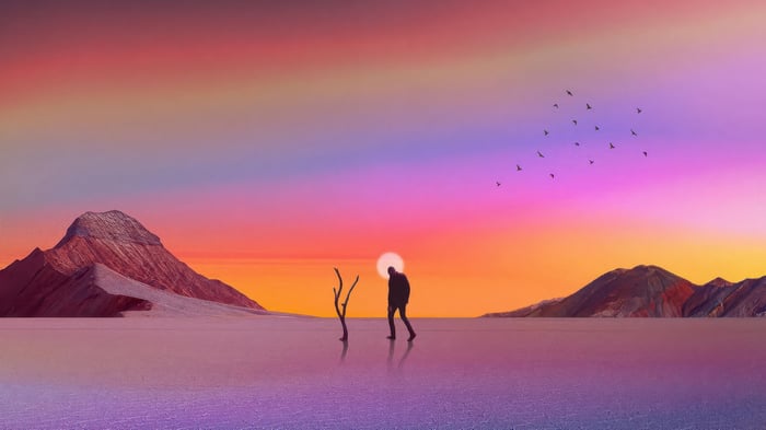 Desert of Dreams with a lone figure