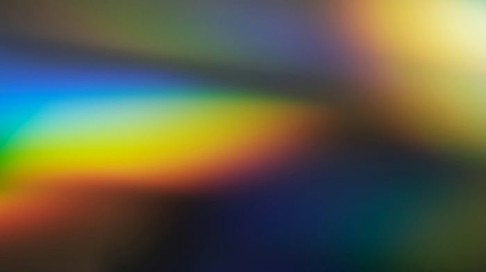 Abstract blur of light and shadow with rainbow colors
