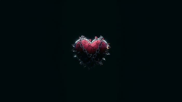 Broken Heart with Chains and Spikes