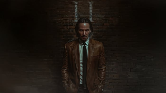 Keanu Reeves as John Constantine smoking